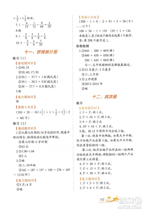 北方妇女儿童出版社2021小学生应用题特训五年级下册参考答案