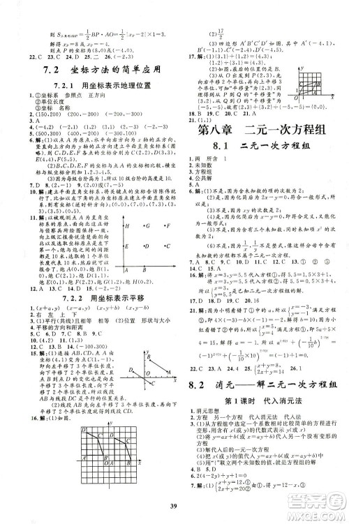上海大学出版社2021非常1+1完全题练七年级数学下册人教版答案 上海大学出版社2021非常1+1完全题练七年级数学下册人教版答案