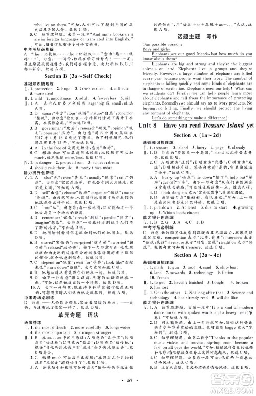 吉林教育出版社2021非常1+1完全题练八年级英语下册人教版答案