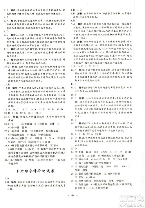 吉林教育出版社2021非常1+1完全题练八年级生物全一册人教版答案 吉林教育出版社2021非常1+1完全题练八年级生物全一册人教版答案