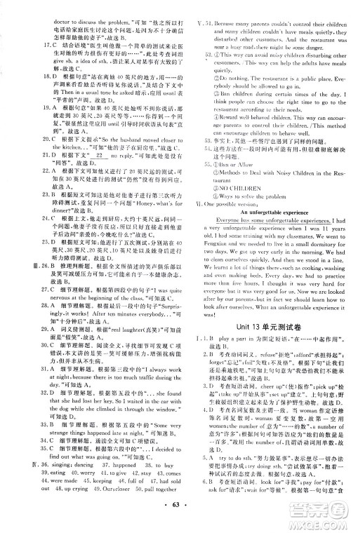 上海大学出版社2021非常1+1完全题练九年级英语下册人教版答案