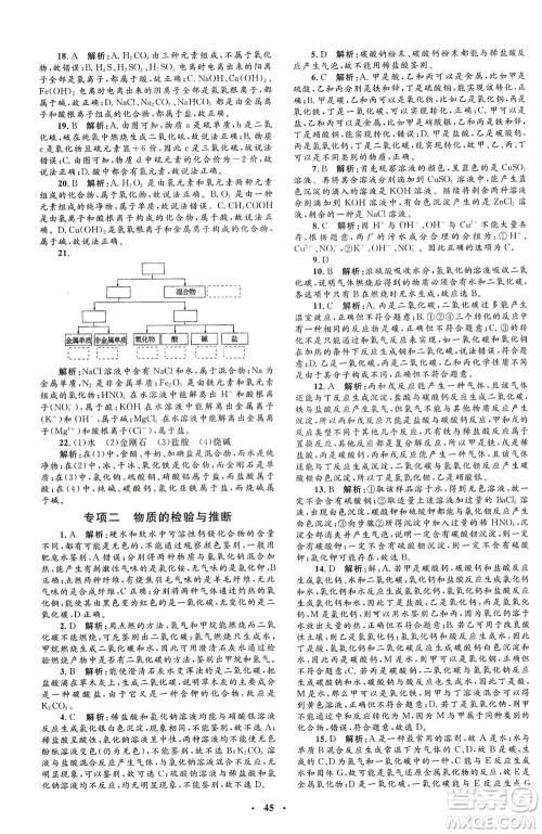 上海大学出版社2021非常1+1完全题练九年级化学下册人教版答案