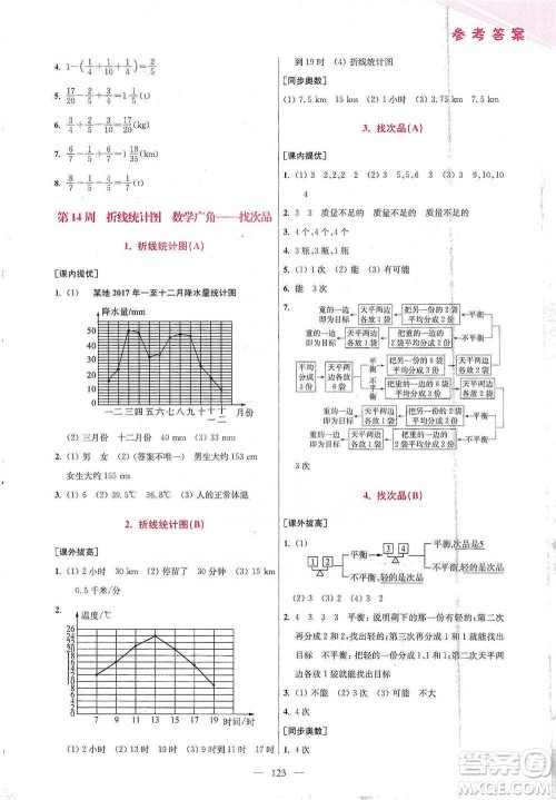 江苏凤凰美术出版社2021超能学典小学数学从课本到奥数同步练五年级下册人教版参考答案