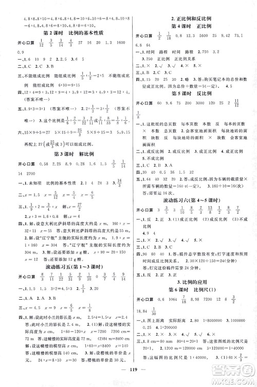 江西教育出版社2021名师测控六年级数学下册人教版答案