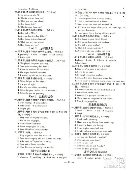 江西教育出版社2021名师测控六年级英语下册人教版答案