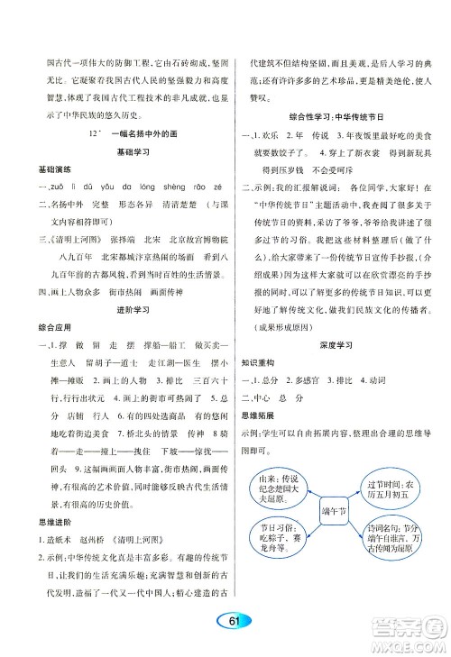 黑龙江教育出版社2021资源与评价三年级语文下册人教版答案 黑龙江教育出版社2021资源与评价三年级语文下册人教版答案