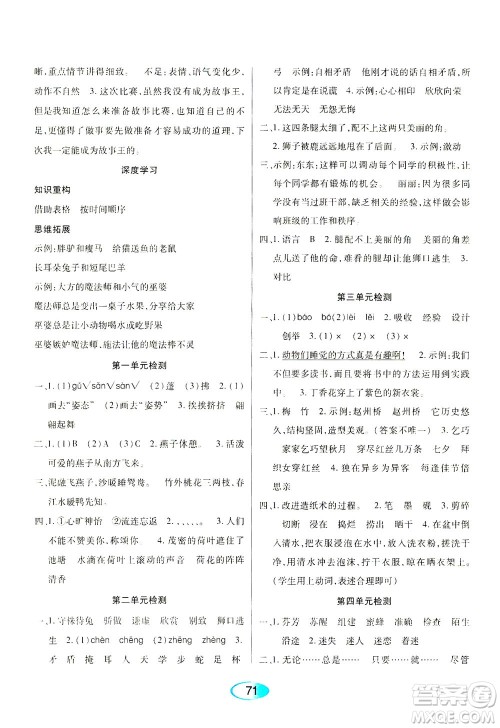 黑龙江教育出版社2021资源与评价三年级语文下册人教版答案 黑龙江教育出版社2021资源与评价三年级语文下册人教版答案