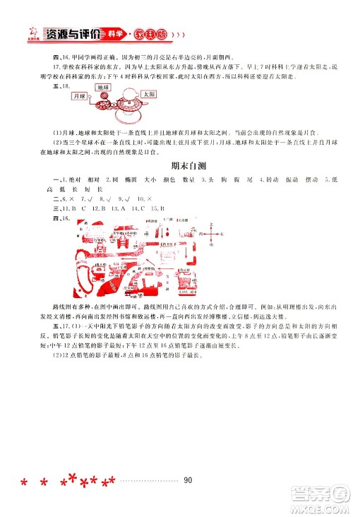 黑龙江教育出版社2021资源与评价三年级科学下册教科版答案