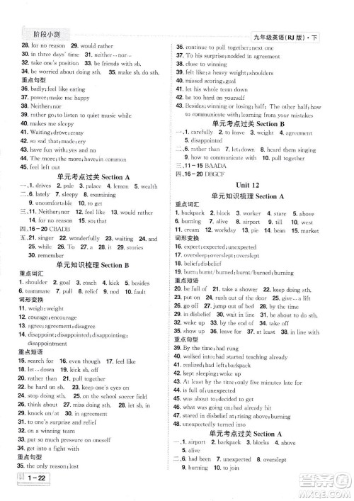 江西美术出版社2021夺冠计划英语九年级下册RJ人教版江西专版答案 江西美术出版社2021夺冠计划英语九年级下册RJ人教版江西专版答案