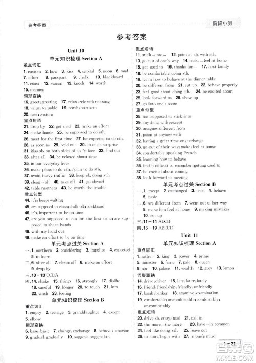 江西美术出版社2021夺冠计划英语九年级下册RJ人教版江西专版答案 江西美术出版社2021夺冠计划英语九年级下册RJ人教版江西专版答案