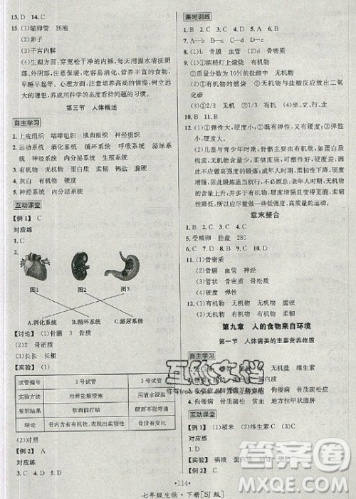 海南出版社2021名师名题生物七年级下册SJ苏教版答案