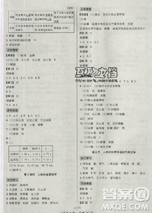 海南出版社2021名师名题生物七年级下册SJ苏教版答案