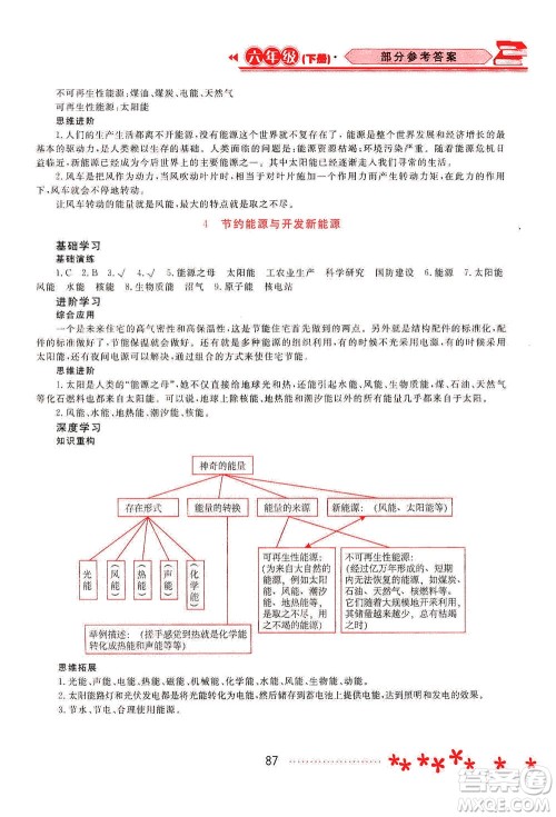 黑龙江教育出版社2021资源与评价六年级科学下册苏教版答案