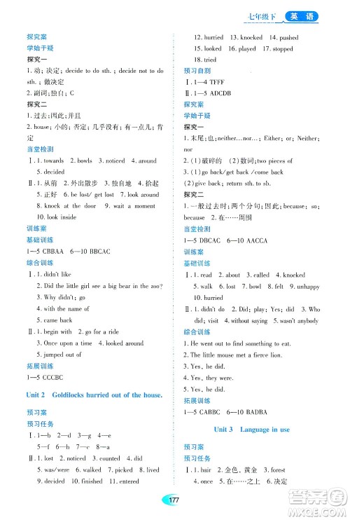 黑龙江教育出版社2021资源与评价七年级英语下册外研版答案 黑龙江教育出版社2021资源与评价七年级英语下册外研版答案