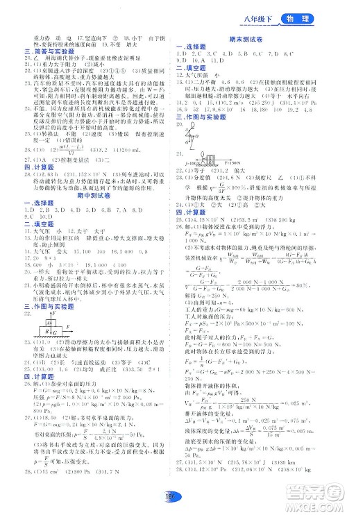 黑龙江教育出版社2021资源与评价八年级物理下册五四学制山科技版答案 黑龙江教育出版社2021资源与评价八年级物理下册五四学制山科技版答案