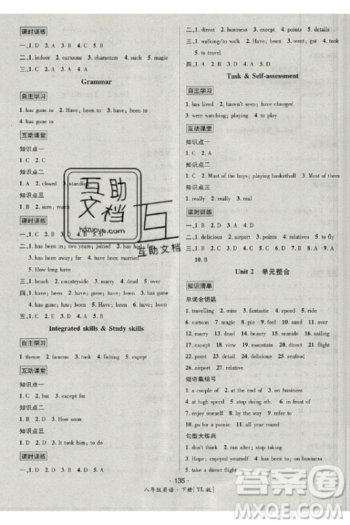 海南出版社2021名师名题英语八年级下册YL译林版答案