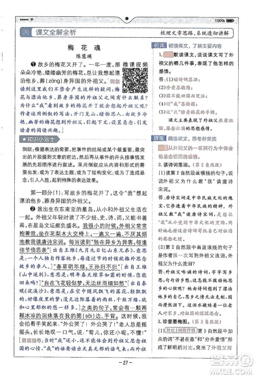 浙江教育出版社2021全易通五年级下册语文人教版参考答案 浙江教育出版社2021全易通五年级下册语文人教版参考答案