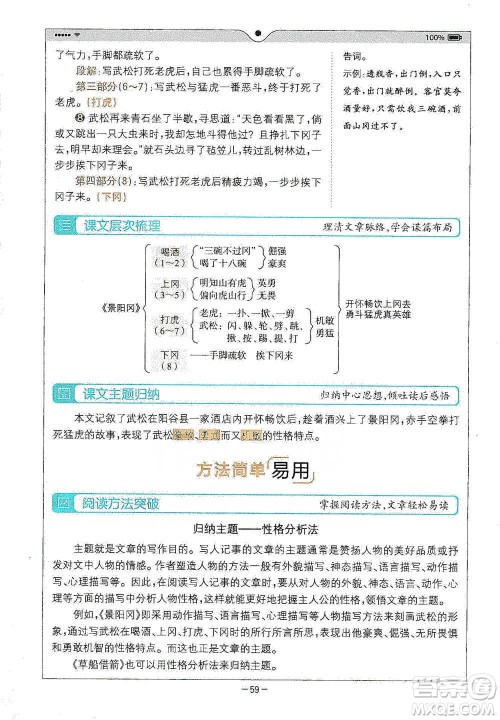 浙江教育出版社2021全易通五年级下册语文人教版参考答案