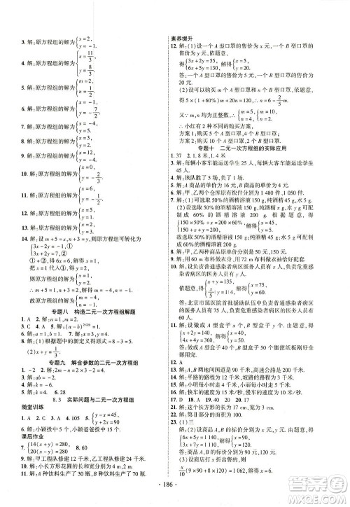 新疆文化出版社2021课时掌控七年级数学下册人教版答案