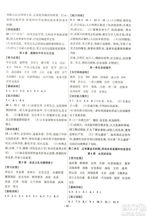 长江出版社2021课时掌控七年级历史下册人教版答案 长江出版社2021课时掌控七年级历史下册人教版答案