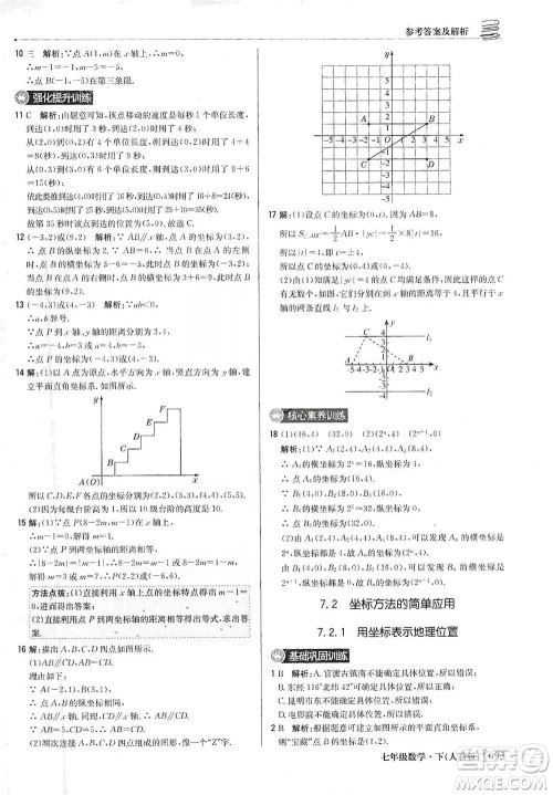 北京教育出版社2021年1+1轻巧夺冠优化训练七年级下册数学人教版参考答案