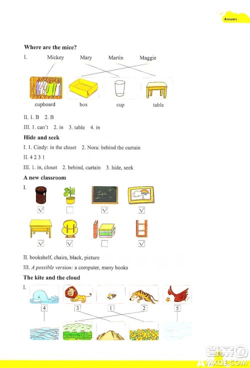 浙江教育出版社2021小学英语阅读强化训练三年级下册参考答案