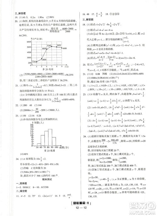 延边人民出版社2021励耘活页七年级数学下册浙教版答案