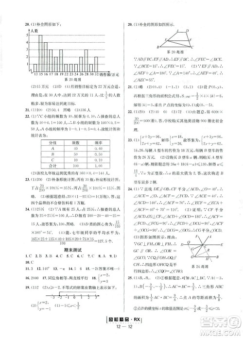 延边人民出版社2021励耘活页七年级数学下册人教版答案