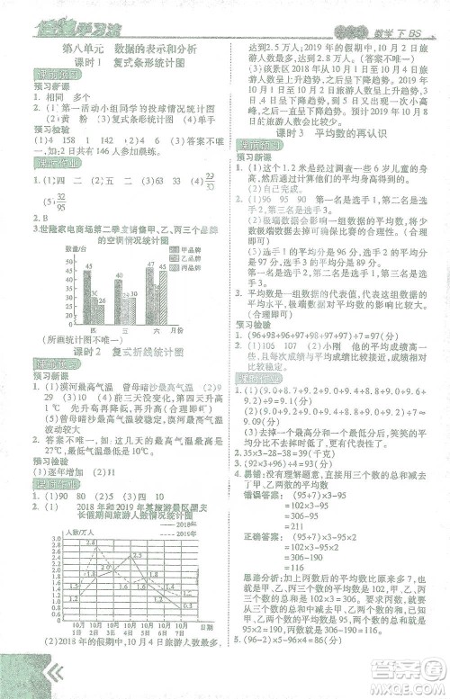 开明出版社2021倍速学习法五年级数学下册北师大版参考答案