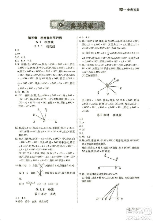 北方妇女儿童出版社2021胜券在握打好基础作业本七年级数学下册RJ人教版答案