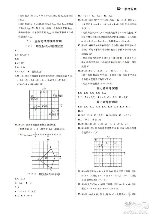 北方妇女儿童出版社2021胜券在握打好基础作业本七年级数学下册RJ人教版答案