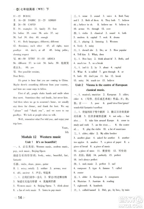 北方妇女儿童出版社2021胜券在握打好基础作业本七年级英语下册WY外研版答案 北方妇女儿童出版社2021胜券在握打好基础作业本七年级英语下册WY外研版答案
