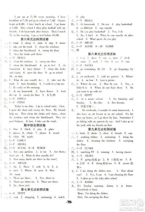 北方妇女儿童出版社2021全程考评一卷通英语三年级起点五年级下册辽师版答案 北方妇女儿童出版社2021全程考评一卷通英语三年级起点五年级下册辽师版答案