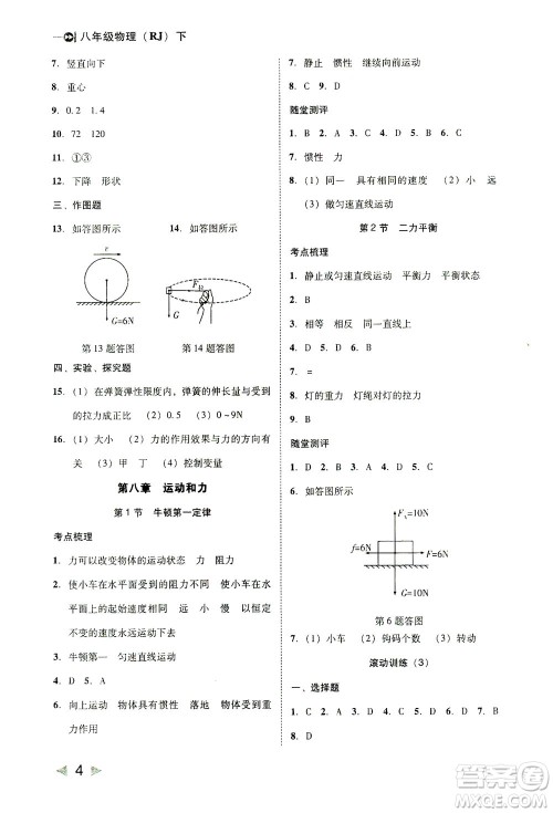 北方妇女儿童出版社2021胜券在握打好基础作业本八年级物理下册RJ人教版答案