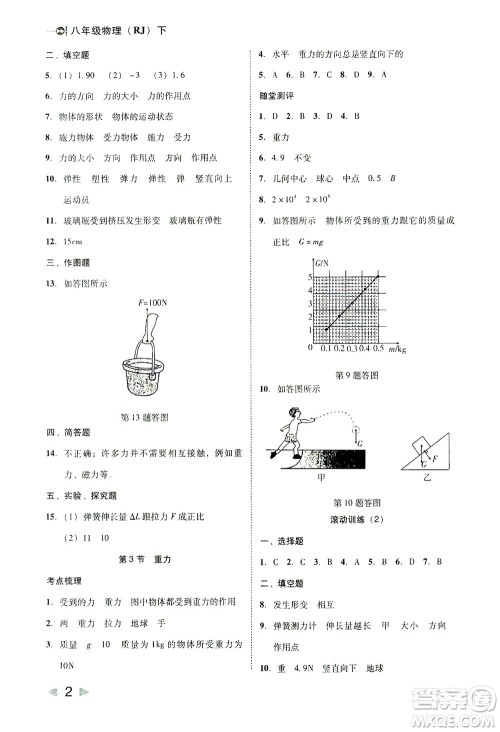 北方妇女儿童出版社2021胜券在握打好基础作业本八年级物理下册RJ人教版答案