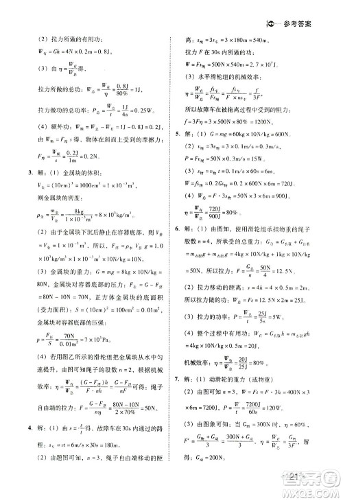 北方妇女儿童出版社2021胜券在握打好基础作业本八年级物理下册RJ人教版答案