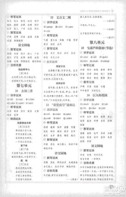 新疆青少年出版社2021教材1+1全解精练四年级下册语文人教版参考答案 新疆青少年出版社2021教材1+1全解精练四年级下册语文人教版参考答案