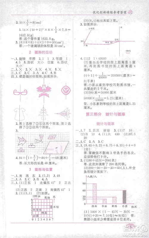 新疆青少年出版社2021教材1+1全解精练六年级下册数学人教版参考答案