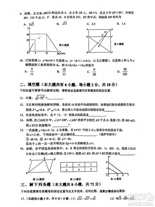 武汉市青山区2020-2021年度下学期八年级期末考试数学试卷及答案