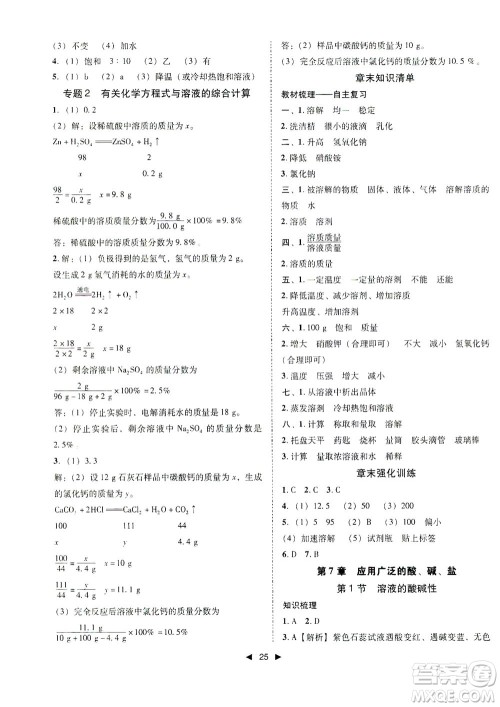 北方妇女儿童出版社2021胜券在握打好基础作业本九年级化学下册HJ沪教版答案 北方妇女儿童出版社2021胜券在握打好基础作业本九年级化学下册HJ沪教版答案