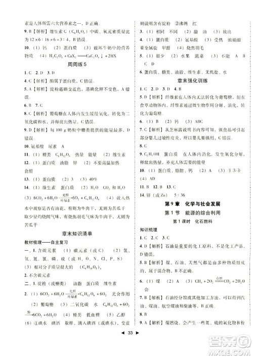 北方妇女儿童出版社2021胜券在握打好基础作业本九年级化学下册HJ沪教版答案