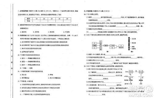 太原市2020-2021学年第二学期高一年级期末考试生物试卷及答案