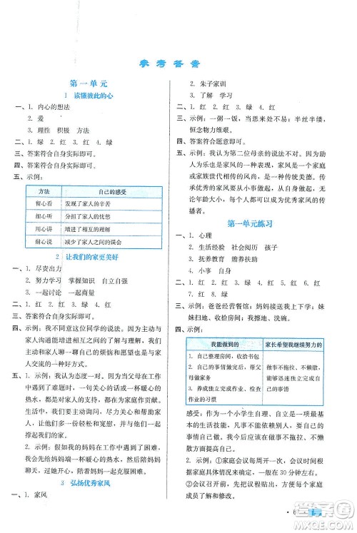 河北科学技术出版社2021练习新方案道德与法治五年级下册人教版答案 河北科学技术出版社2021练习新方案道德与法治五年级下册人教版答案