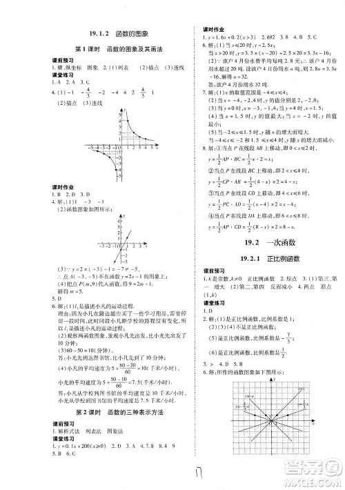 内蒙古少年儿童出版社2021本土攻略八年级数学下册人教版答案