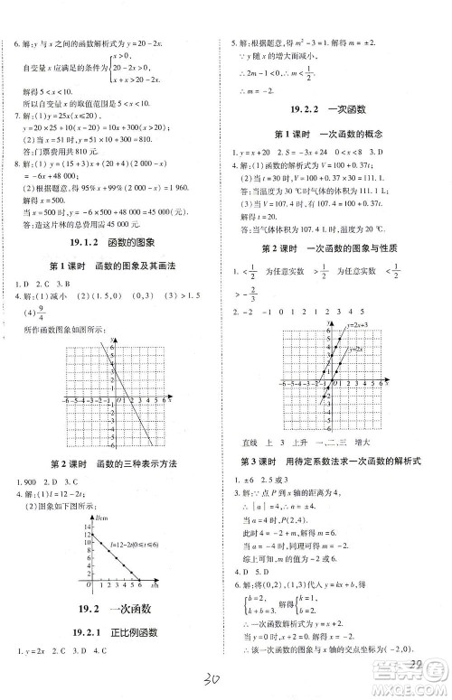 内蒙古少年儿童出版社2021本土攻略八年级数学下册人教版答案