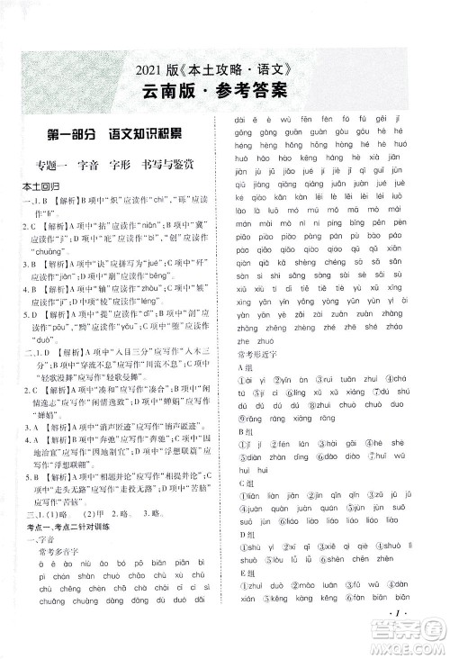 延边教育出版社2021本土攻略精准复习方案九年级语文下册人教版答案 延边教育出版社2021本土攻略精准复习方案九年级语文下册人教版答案