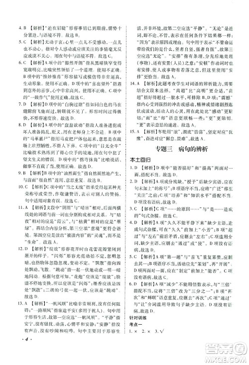 延边教育出版社2021本土攻略精准复习方案九年级语文下册人教版答案 延边教育出版社2021本土攻略精准复习方案九年级语文下册人教版答案