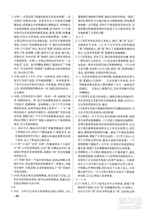 延边教育出版社2021本土攻略精准复习方案九年级语文下册人教版答案 延边教育出版社2021本土攻略精准复习方案九年级语文下册人教版答案