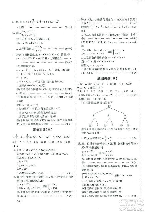 延边教育出版社2021本土攻略精准复习方案九年级数学下册人教版答案 延边教育出版社2021本土攻略精准复习方案九年级数学下册人教版答案