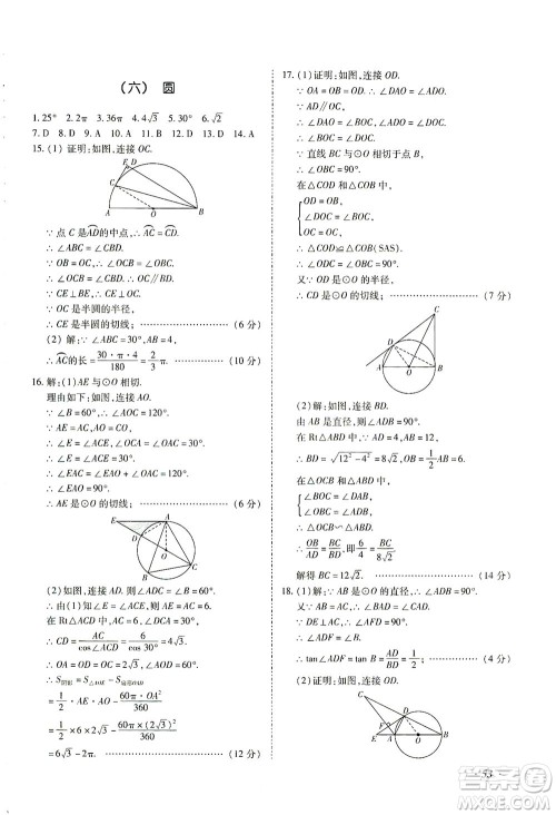 延边教育出版社2021本土攻略精准复习方案九年级数学下册人教版答案